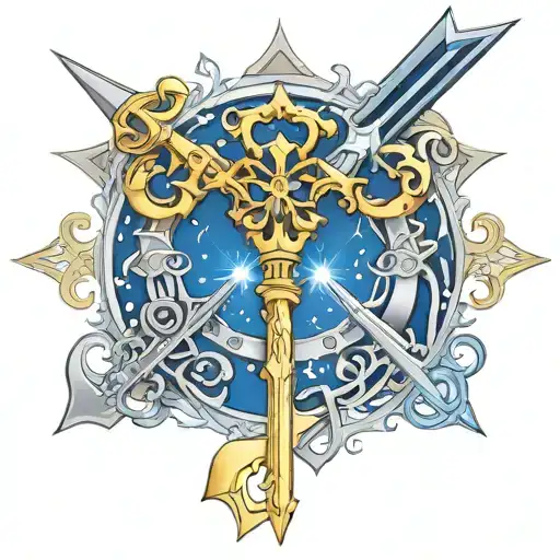 Oathkeeper Key from Kingdom Hearts and Key of Starry Sky from Fairy Tail   tattoo design idea