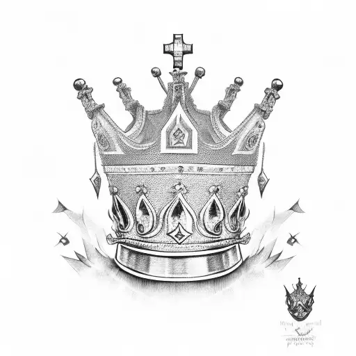 5 point crown stacks tattoo design idea