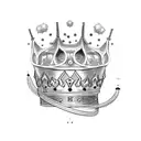 5 point crown tattoo design idea