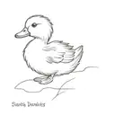 fluffy duckling sitting tattoo design idea