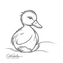 fluffy duckling sitting tattoo design idea