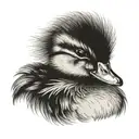 fluffy duckling sitting tattoo design idea