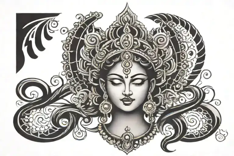 hindu goddess tattoo design idea