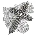 cross of Jesus Christ simple minimalist tattoo design idea