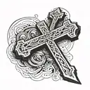 cross of Jesus Christ simple minimalist tattoo design idea