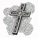 cross of Jesus Christ simple minimalist tattoo design idea