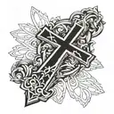 cross of Jesus Christ simple minimalist tattoo design idea