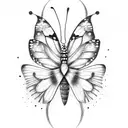 butterfly happiness tattoo design idea