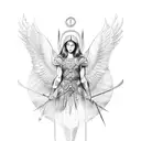 archangel raphael symbol tattoo design idea