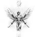 archangel raphael symbol tattoo design idea
