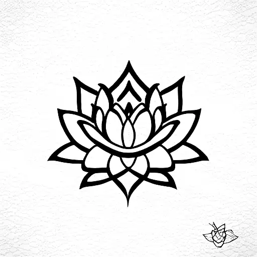 lotus on tidal waves tattoo design idea