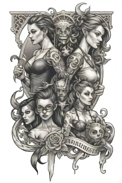 incorporate 2 daughters, love of strenght training, and accountant tattoo design idea