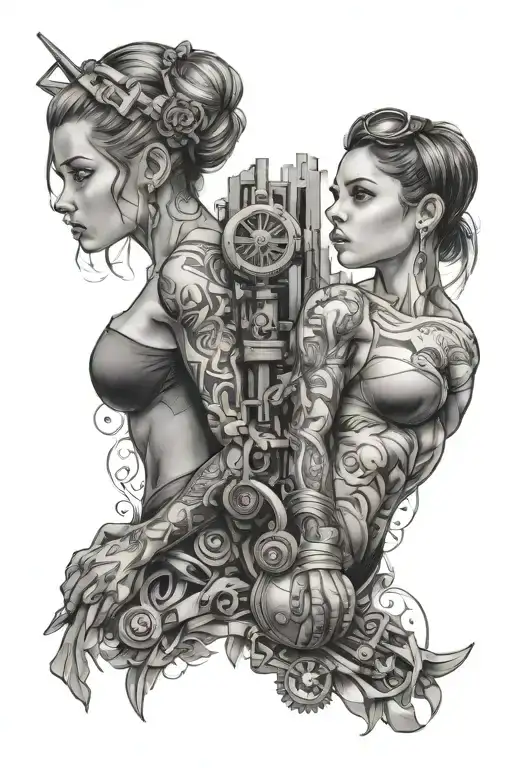 incorporate 2 daughters, love of strength training, and accountant tattoo design idea