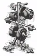 Combine elements of a calculator and a barbell to represent your dual interests in accounting and powerlifting tattoo design idea