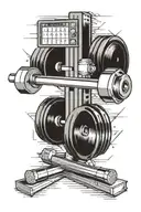 Combine elements of a calculator and a barbell to represent your dual interests in accounting and powerlifting tattoo design idea