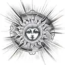 Sun tattoo design idea