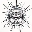Sun tattoo design idea