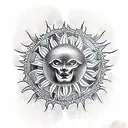 Sun tattoo design idea