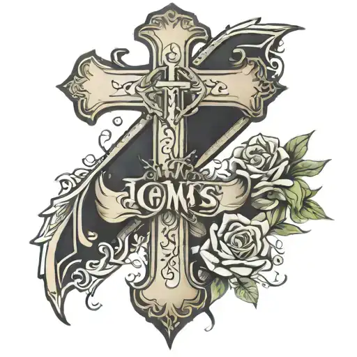 joshua 1:9 Bible verse with cross tattoo design idea