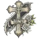 joshua 1:9 Bible verse with cross tattoo design idea