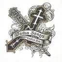 joshua 1:9 Bible verse with cross tattoo design idea