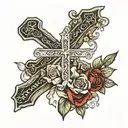 joshua 1:9 Bible verse with cross tattoo design idea