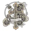 joshua 1:9 Bible verse with cross tattoo design idea