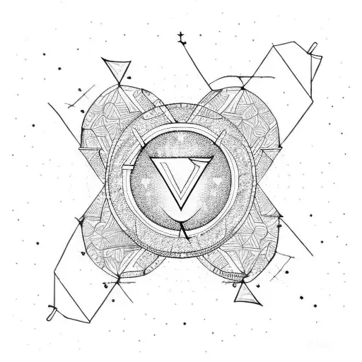 Virgo constellation with letter e  tattoo design idea