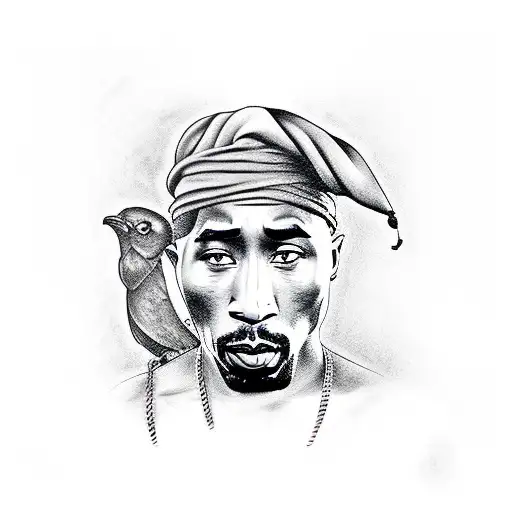 2pac tattoo design idea