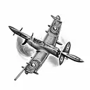 full sleeve spitfire plane tattoo design idea