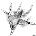 full sleeve spitfire plane tattoo design idea