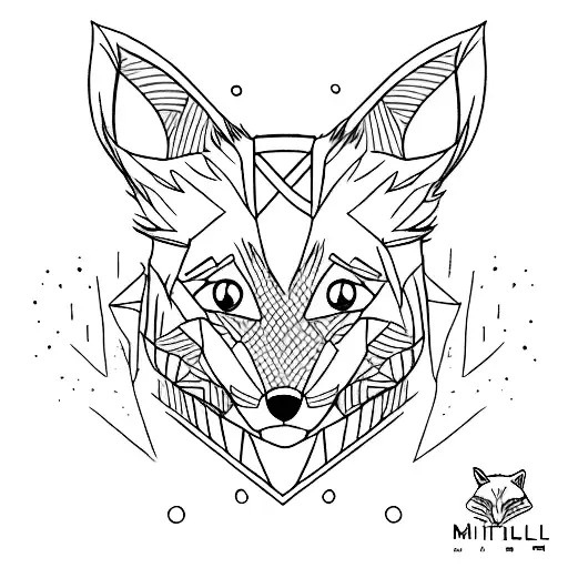 A fox surrounded by anime characters tattoo design idea