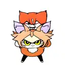 A fox surrounded by anime characters tattoo design idea