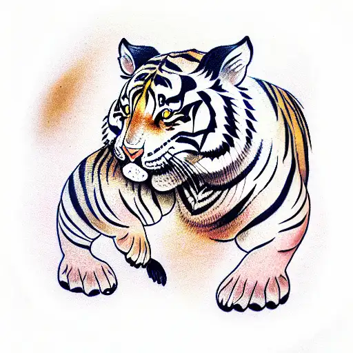 Bengal tiger body belly tattoo tattoo design idea