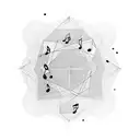 really simple fine line that represents how music lets you forget about everything else tattoo design idea