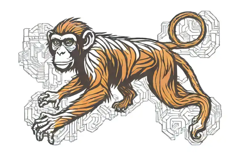 Monkey tattoo design idea