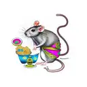 Rat wearing kimono tattoo design idea