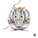 Rat wearing kimono tattoo design idea