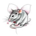 Rat wearing kimono tattoo design idea