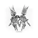 skeleton hand holding hand tattoo design idea