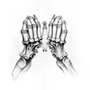 skeleton hand holding hand tattoo design idea