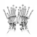 skeleton hand holding hand tattoo design idea