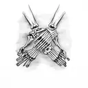 skeleton hand holding hand tattoo design idea