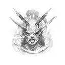 devil angels with clouds as a background filler  tattoo design idea