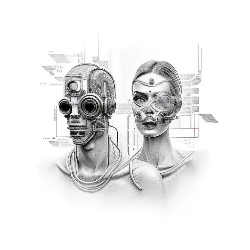 cyberpunk edgerunner david and lucy tattoo design idea