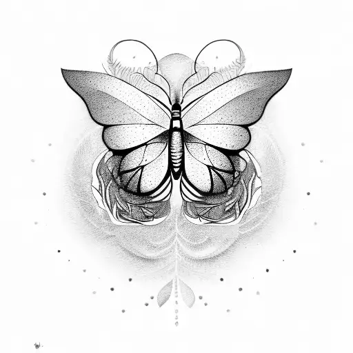 Butterfly with tree of life  tattoo design idea