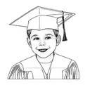 a young boy in a graduation cap and gown tattoo design idea