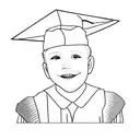 a young boy in a graduation cap and gown tattoo design idea