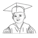 a young boy in a graduation cap and gown tattoo design idea