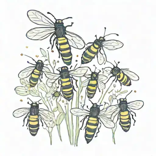 Fireflies tattoo design idea